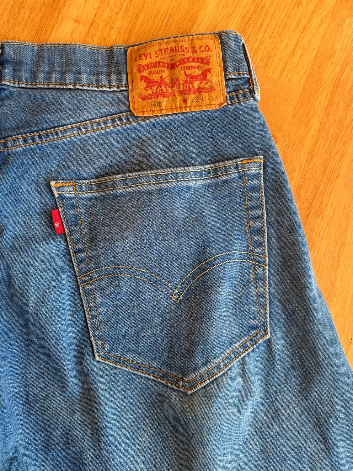 리바이스 505 블랭크탭 워싱 데님 팬츠 상품이미지2