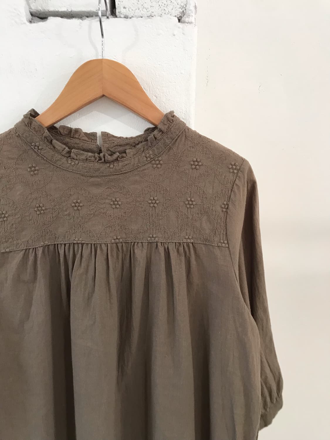 빈티지 카키 블라우스 상품이미지5