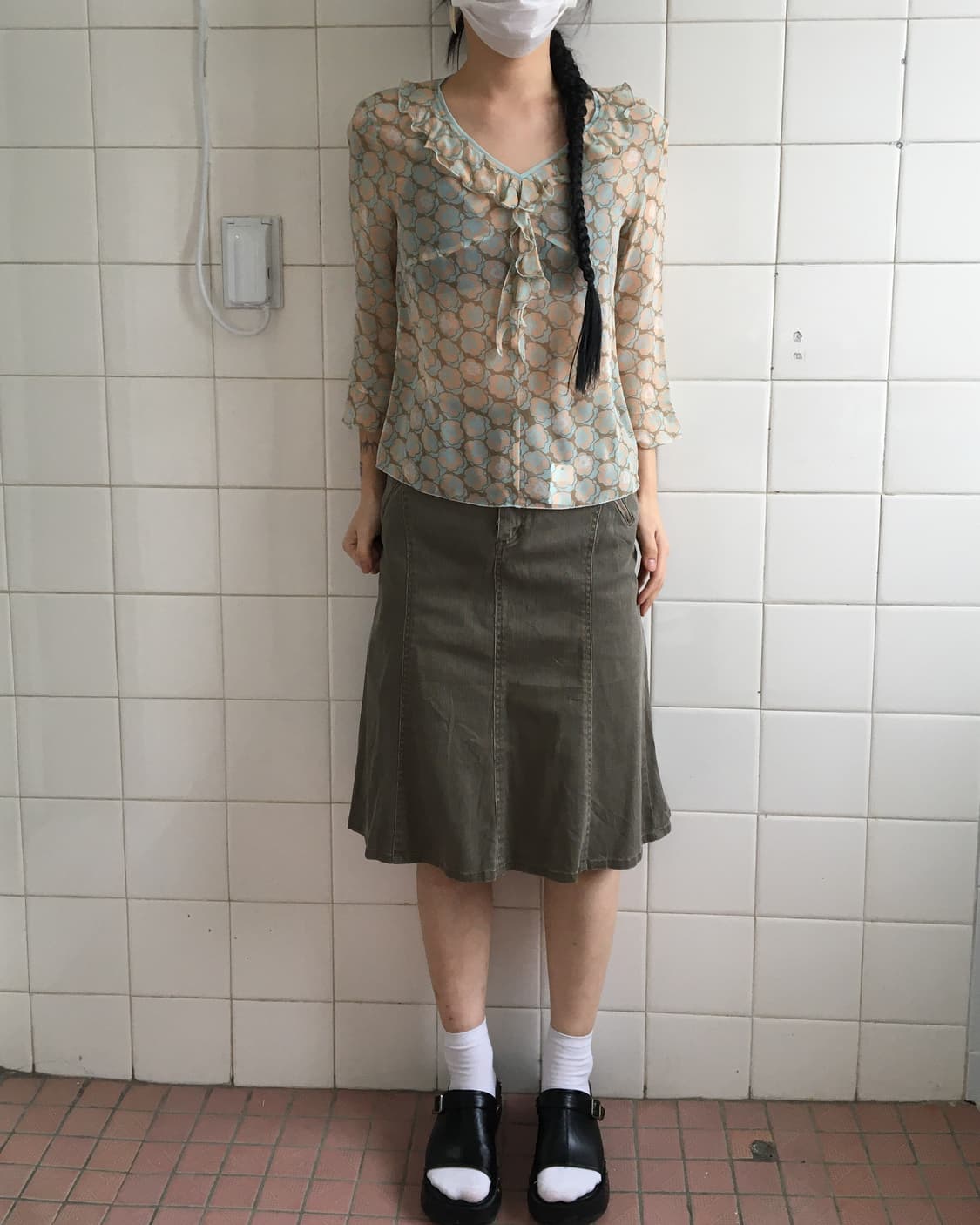 Ruffle point pattern blouse 상품이미지1