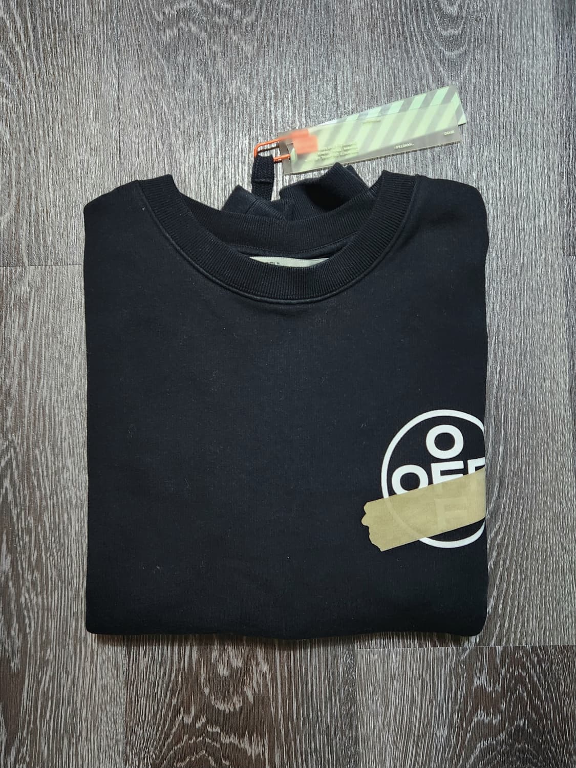 오프화이트 테이프 애로우 스웨트셔츠 블랙 L 상품이미지6