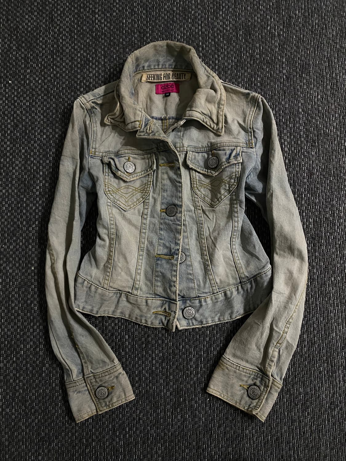 [OZOC] Y2K Mood Slim Fit Crop Denim Jack 상품이미지7