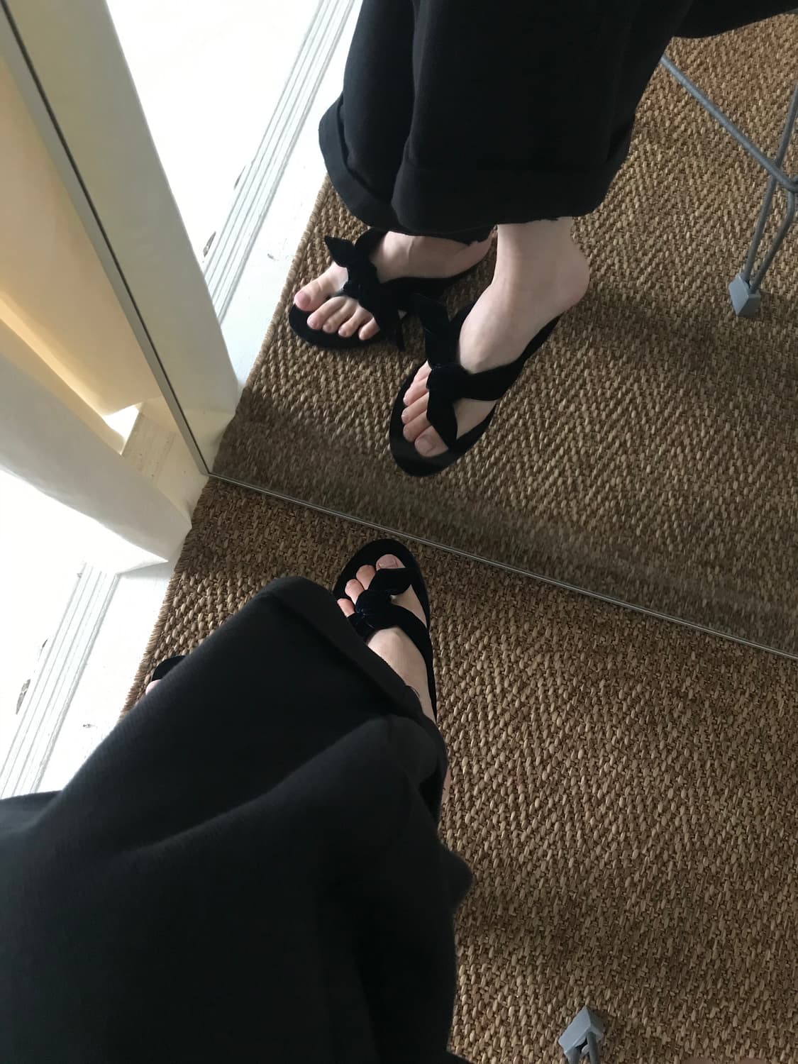 ribbon velvet flip-flops 상품이미지6