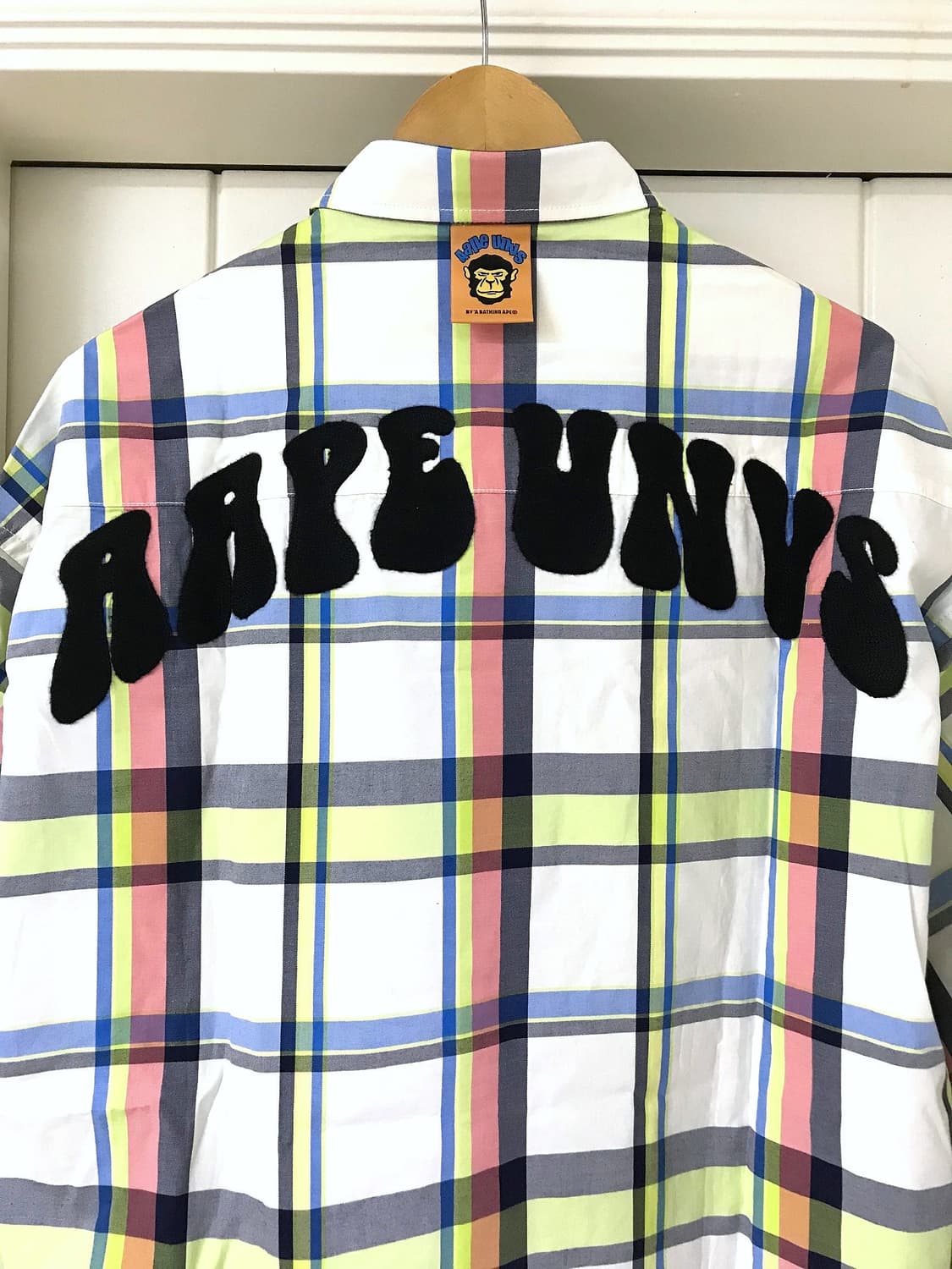 에이프 AAPE 체인스티치 자수 체크 오버사이즈 셔츠 상품이미지6