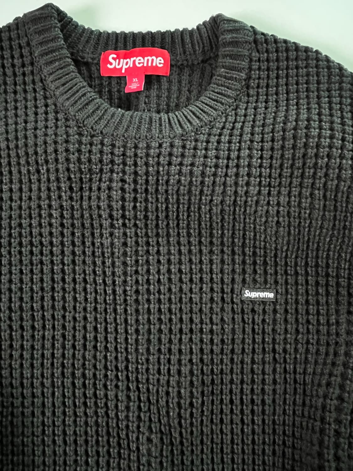 슈프림 와플 스몰 박스 스웨터 블랙 24FW XL 상품이미지2