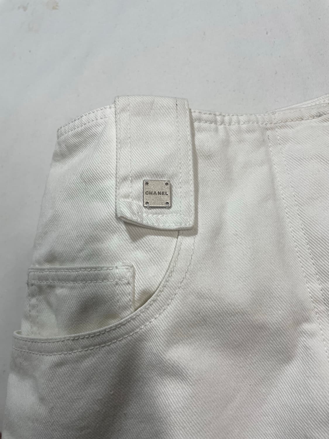 샤넬 01ss 화이트 데님 팬츠 상품이미지4