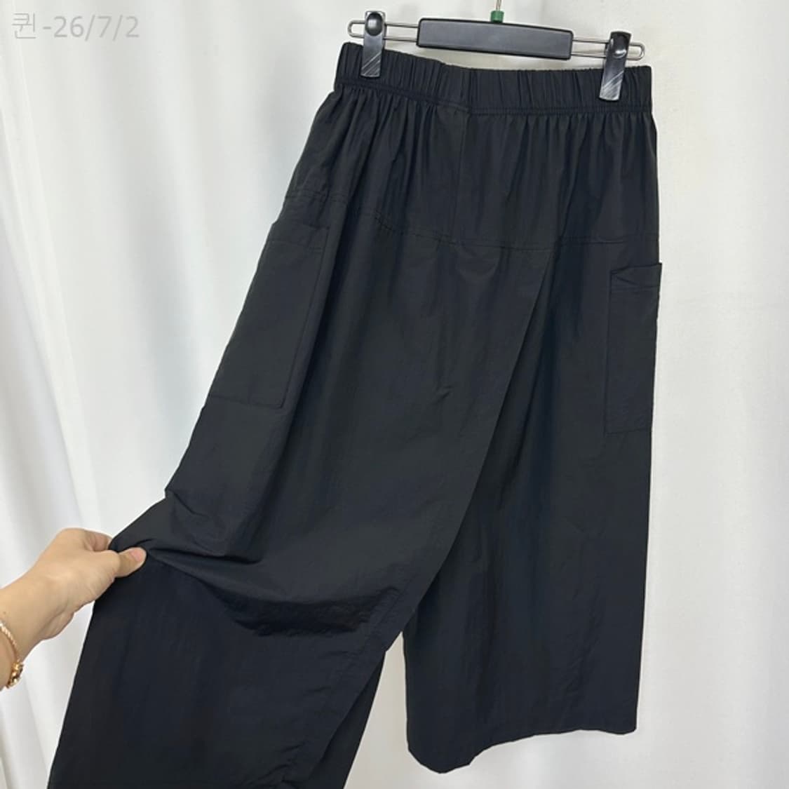 CMCUBE 여자 밴딩 통넓은 나일론바지 검정 FREE /퀸 상품이미지5