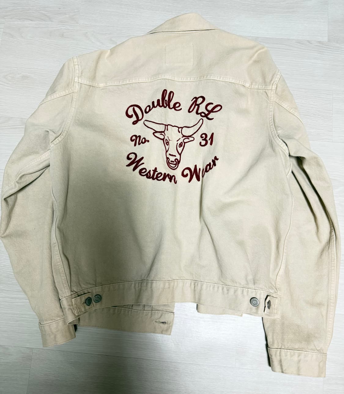 RRL 황소자수 베이지 데님 트러커 XL 상품이미지5