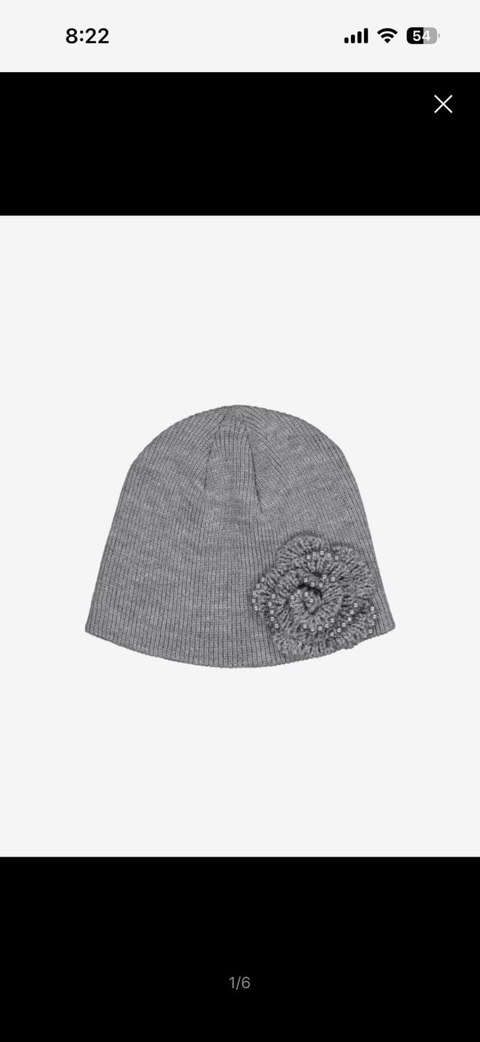 PEARL CORSAGE BEANIE / MELANGE GRAY 상품이미지1