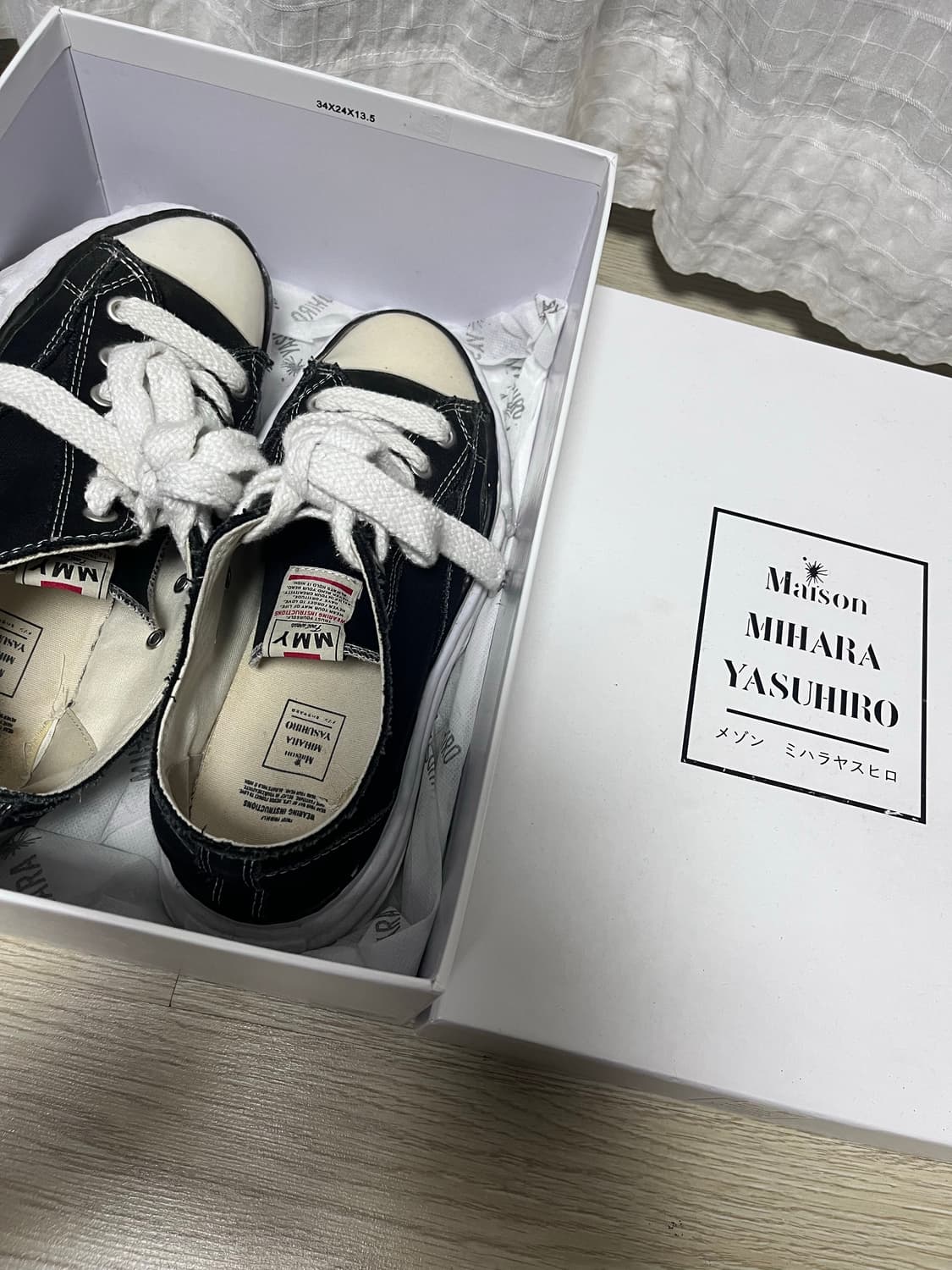 메종 미하라 야스히로 피터슨 OG 솔 캔버스 로우 블랙 스니커즈 상품이미지6