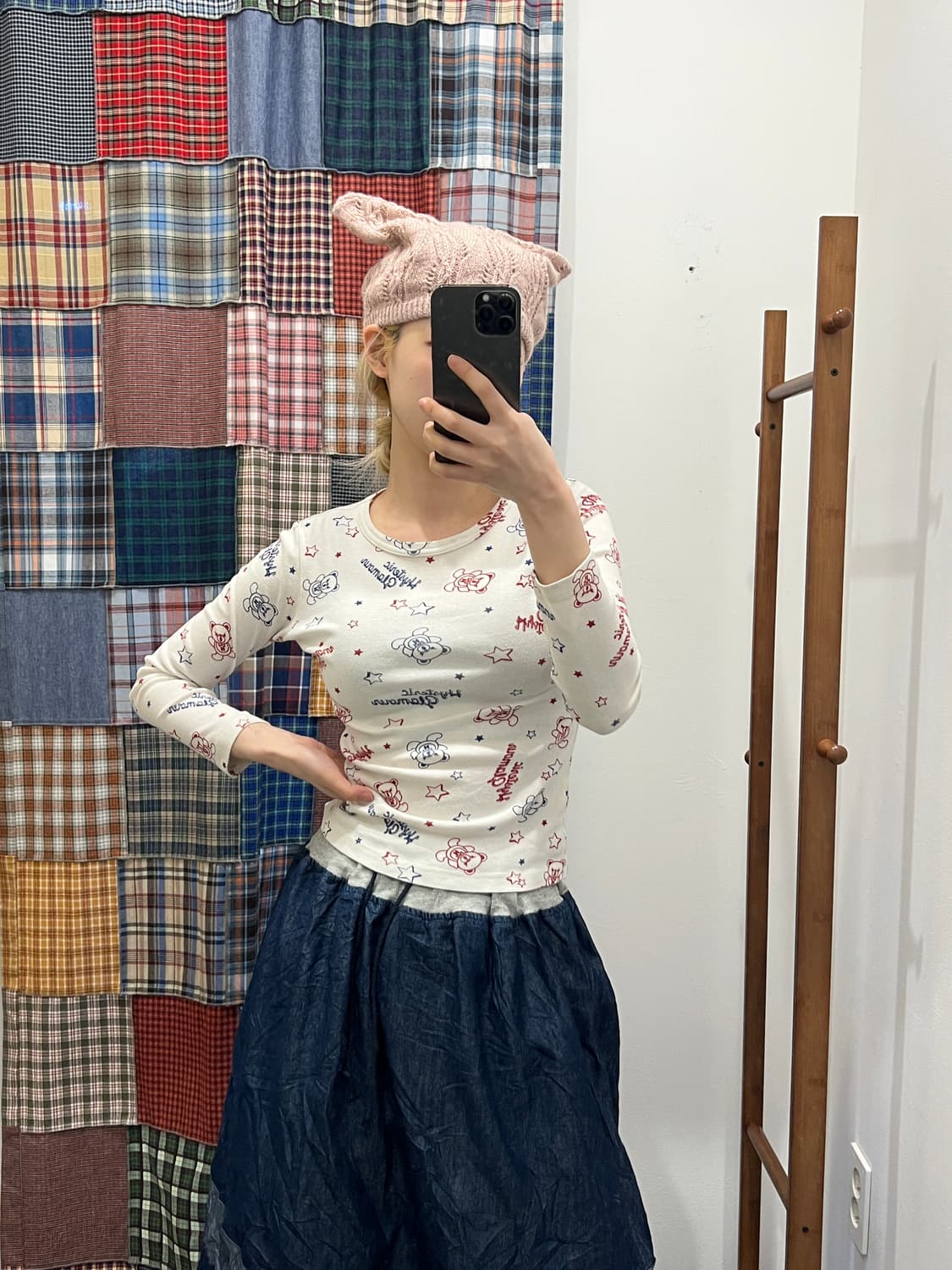 Joey 히스테릭글래머 화이트 퍽베어 크롭탑 상품이미지3