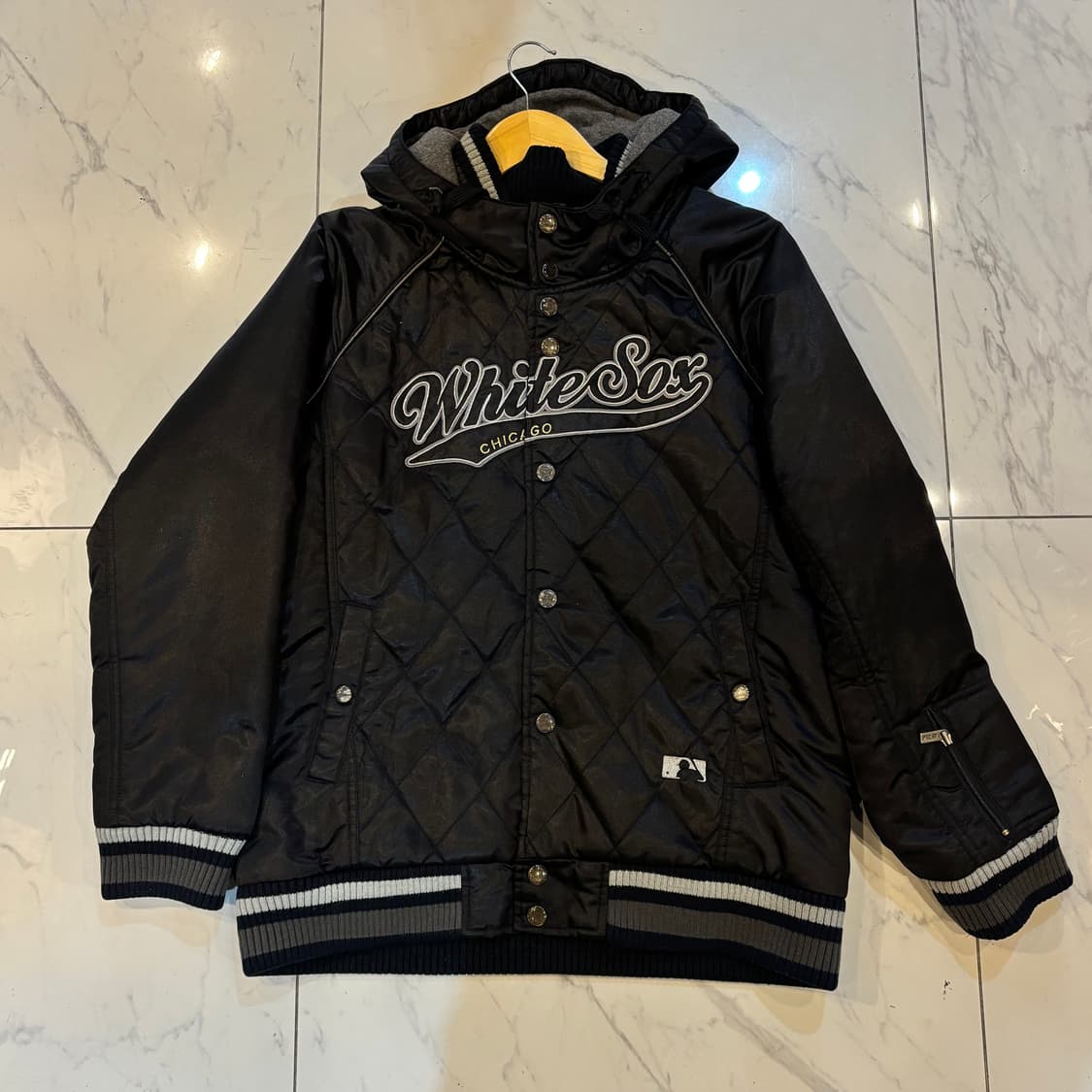 MLB 시카고 화이트삭스 후드바시티 누빔 검정 100 상품이미지1