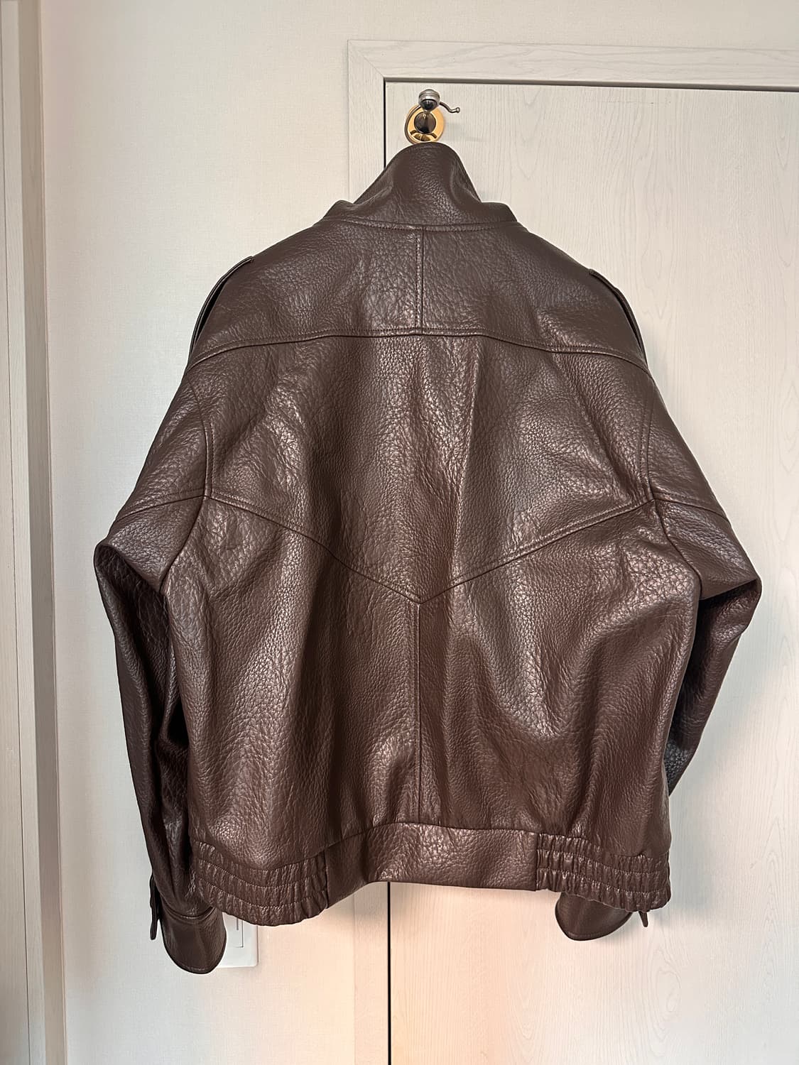 ZARA 페이크 레더 점퍼 brown XL 상품이미지2