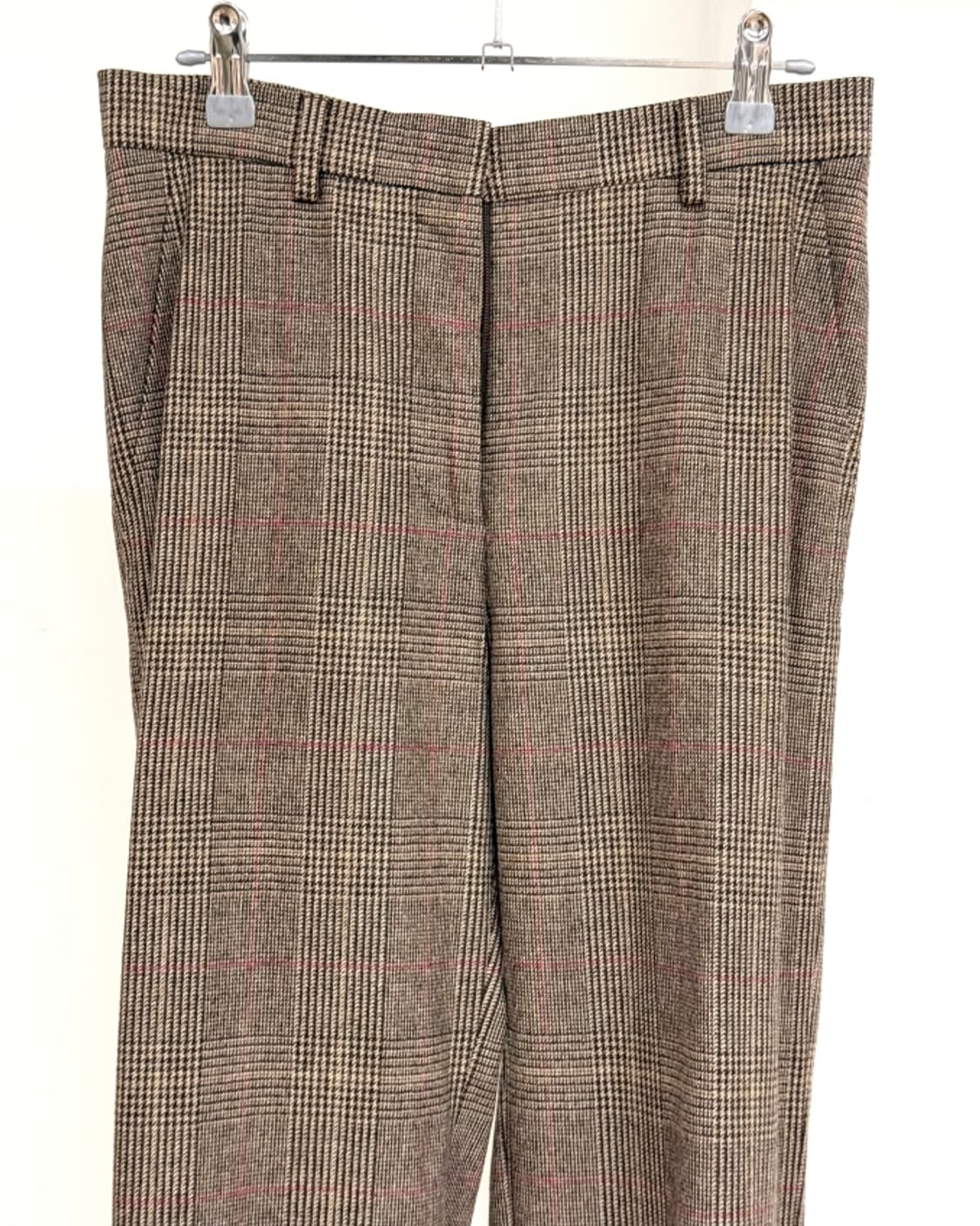막스마라 브라운 체크 스트레이트 팬츠 상품이미지2