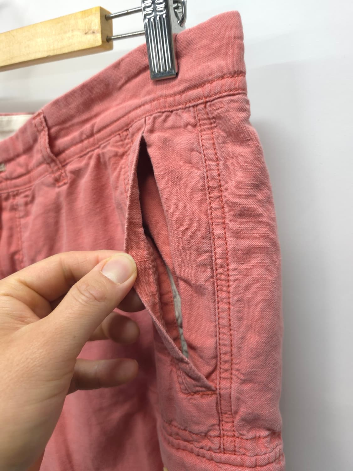 ​시리즈 남성 빈티지 피치 카고 린넨혼방 반바지 (32~33) 상품이미지3