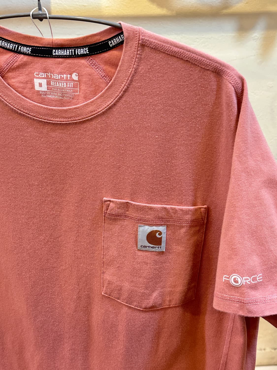 칼하트 포켓 반팔 티셔츠 인디핑크 M 상품이미지2