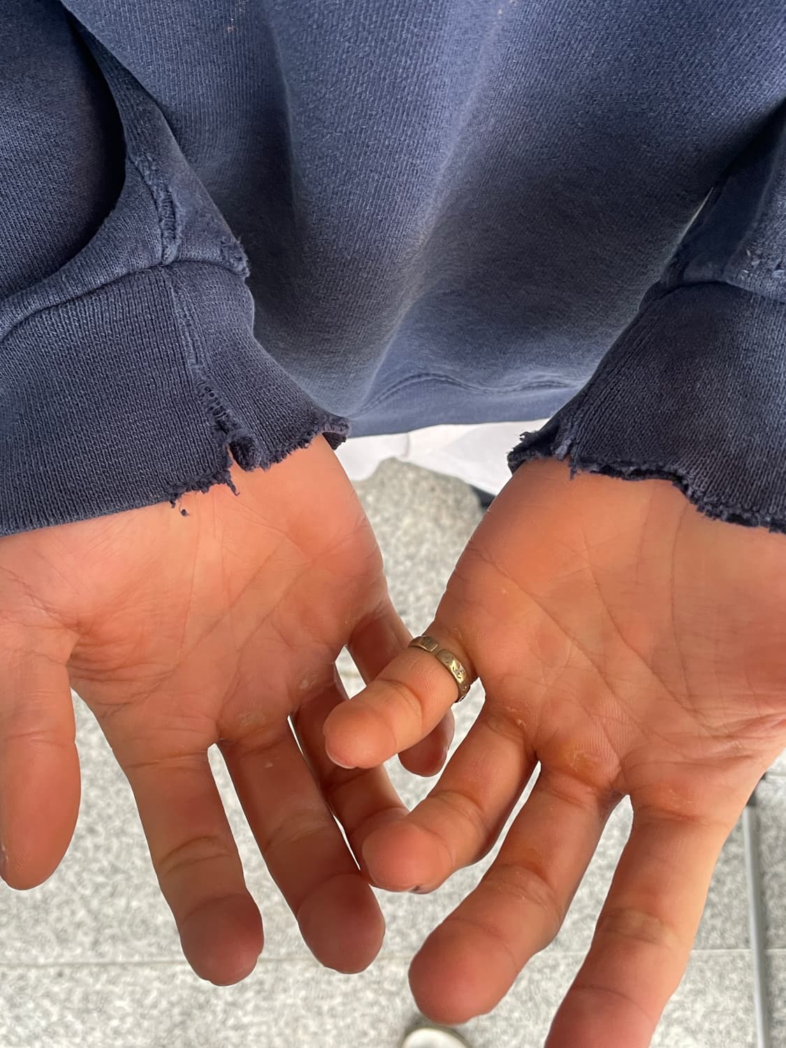 90s Nike Small Swoosh Faded Navy Sweat 상품이미지4