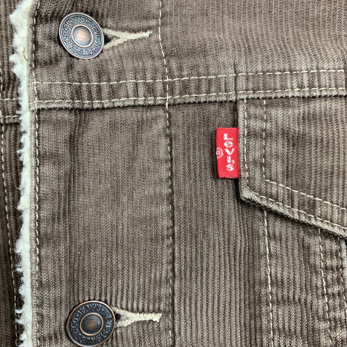 리바이스 레드텝 코듀로이 쉐르파 트러커 자켓 브라운 상품이미지3