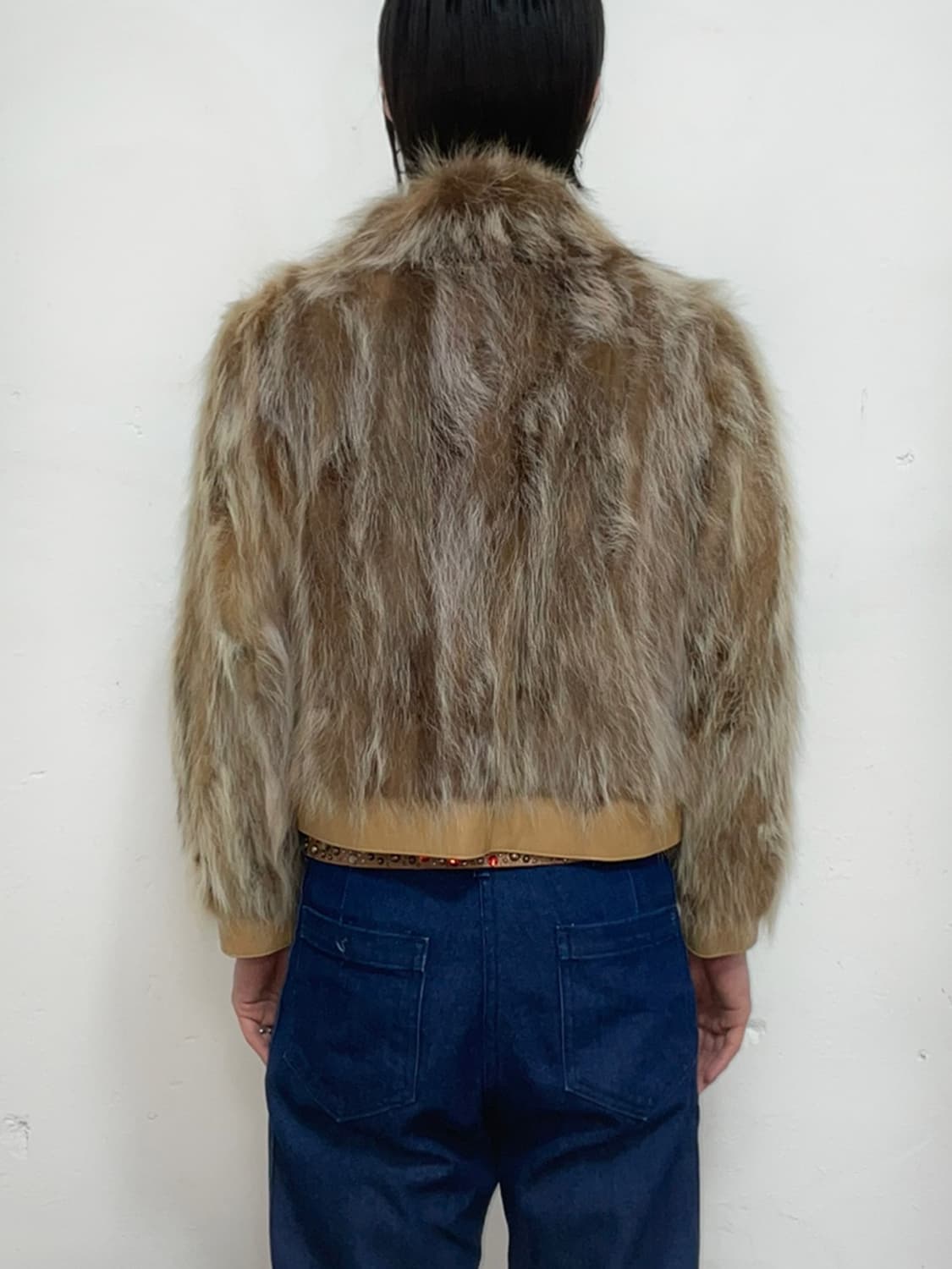 rabbit fur beige jacket 상품이미지3