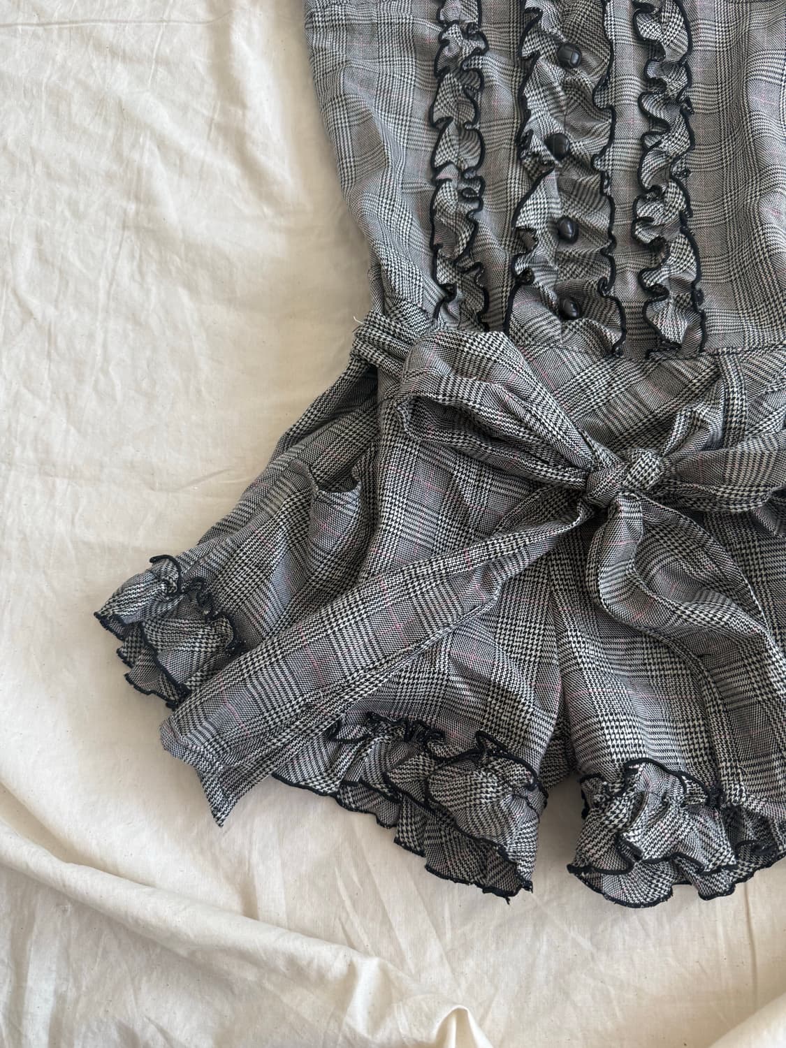 고갸루 러블리 프레피 로리타 체크 점프슈트  상품이미지2