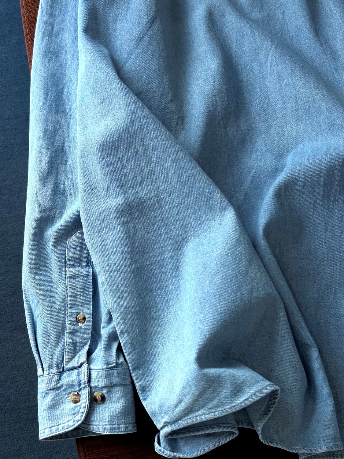 Cotton sun faded denim BIG worker shirt 상품이미지6