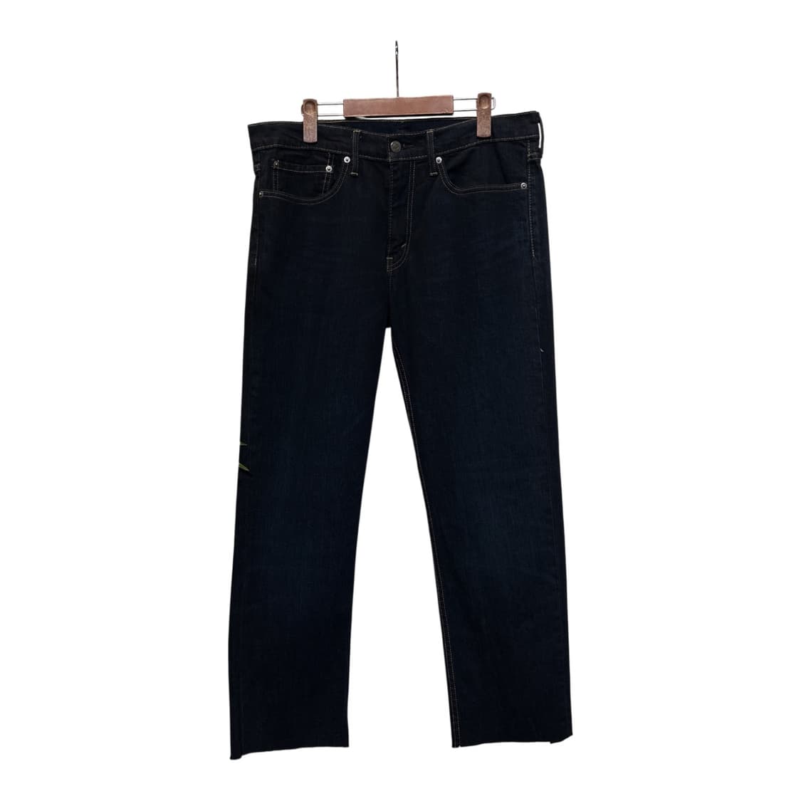 리바이스 미니멀 스트레이트 데님팬츠 로우 컷 디테일 진청 상품이미지1