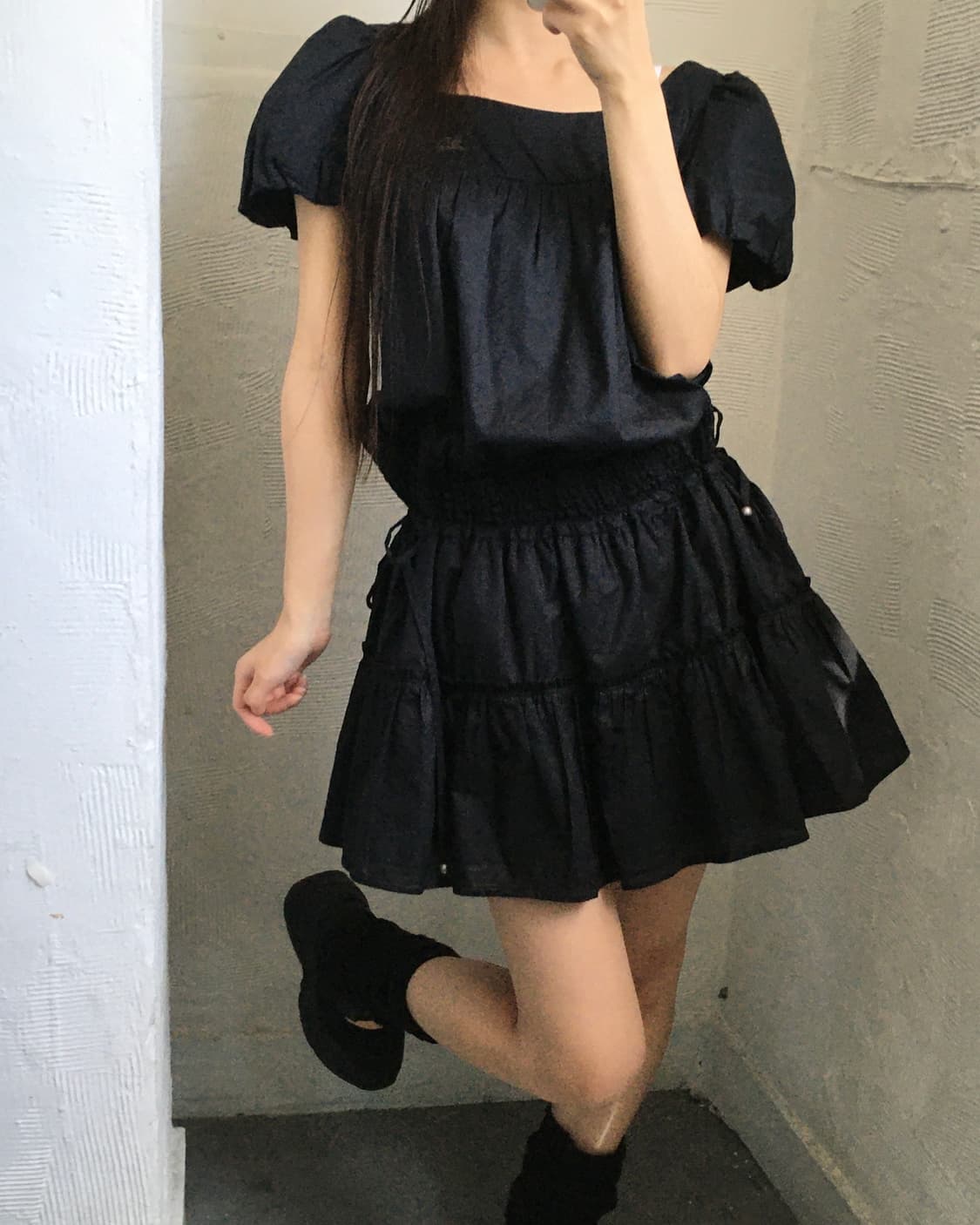 Burberry 버버리 블루라벨 블랙 퍼프 원피스 상품이미지1