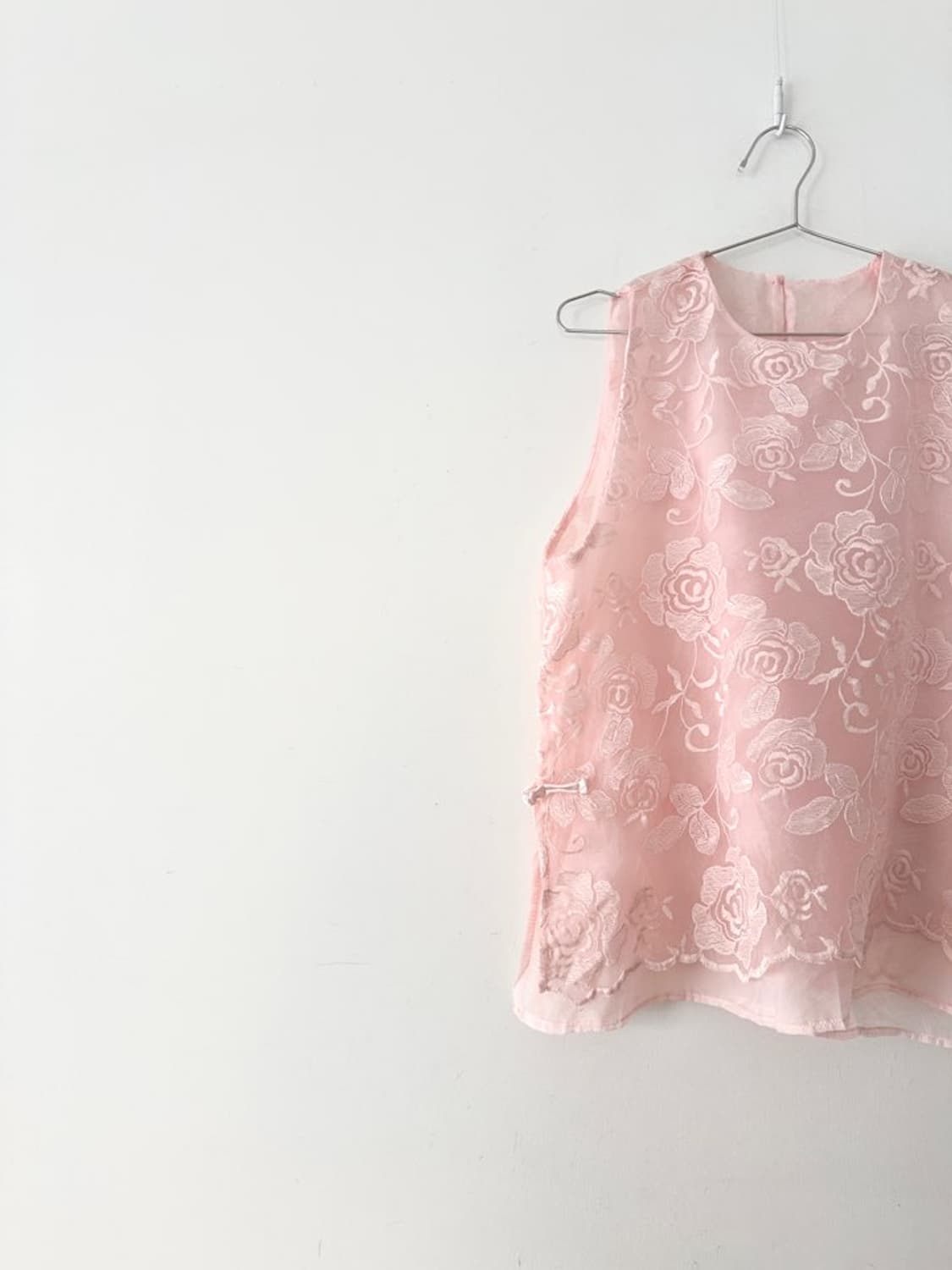 Floral jacquard sleeveless blouse / pink 상품이미지2