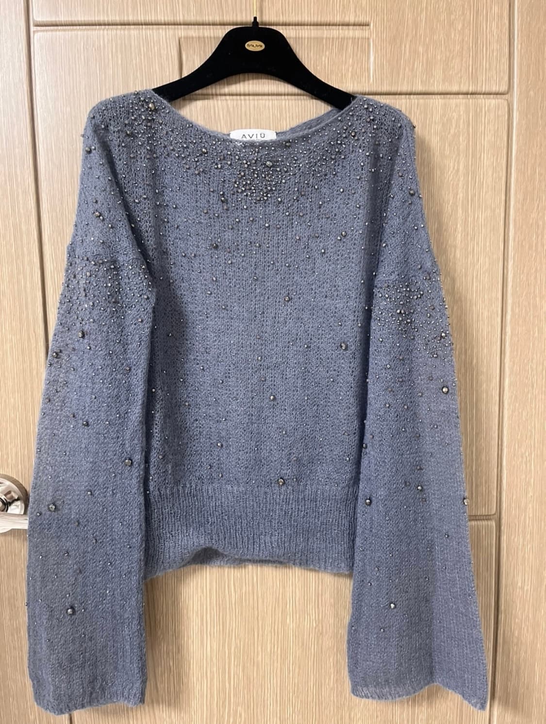 이태리 아뷰 모헤어 니트 비즈 여리 소매 정가120만원 상품이미지4