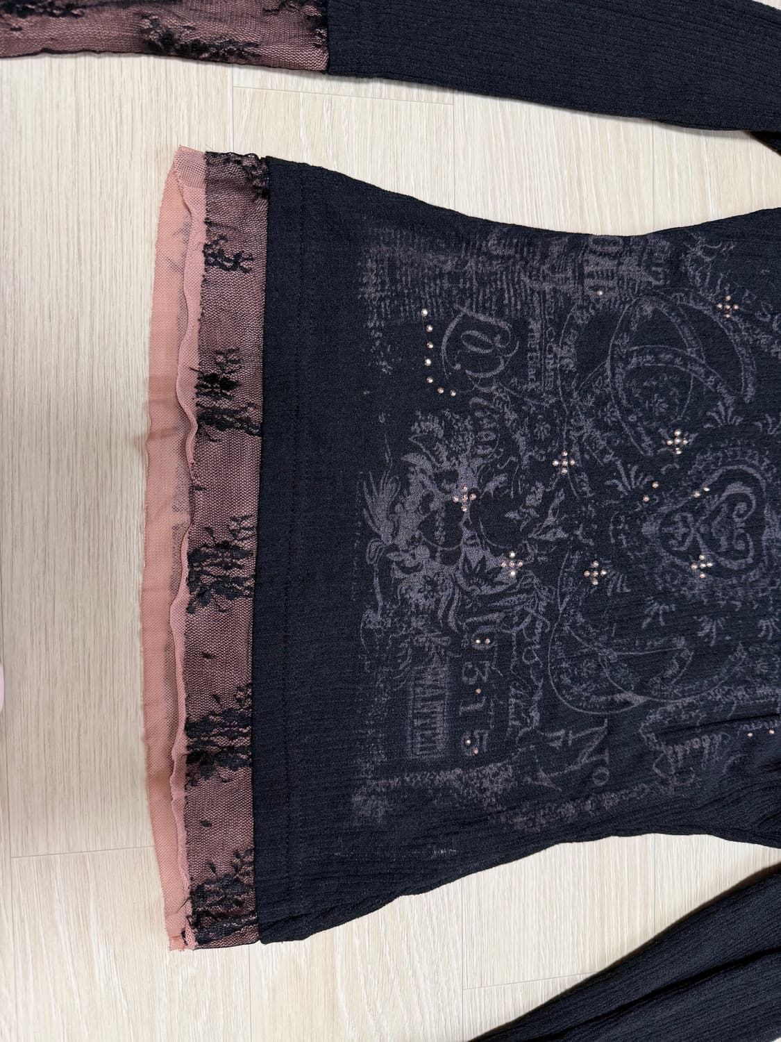 스컬프터 Triple Lace Layered Tee Black 상품이미지8