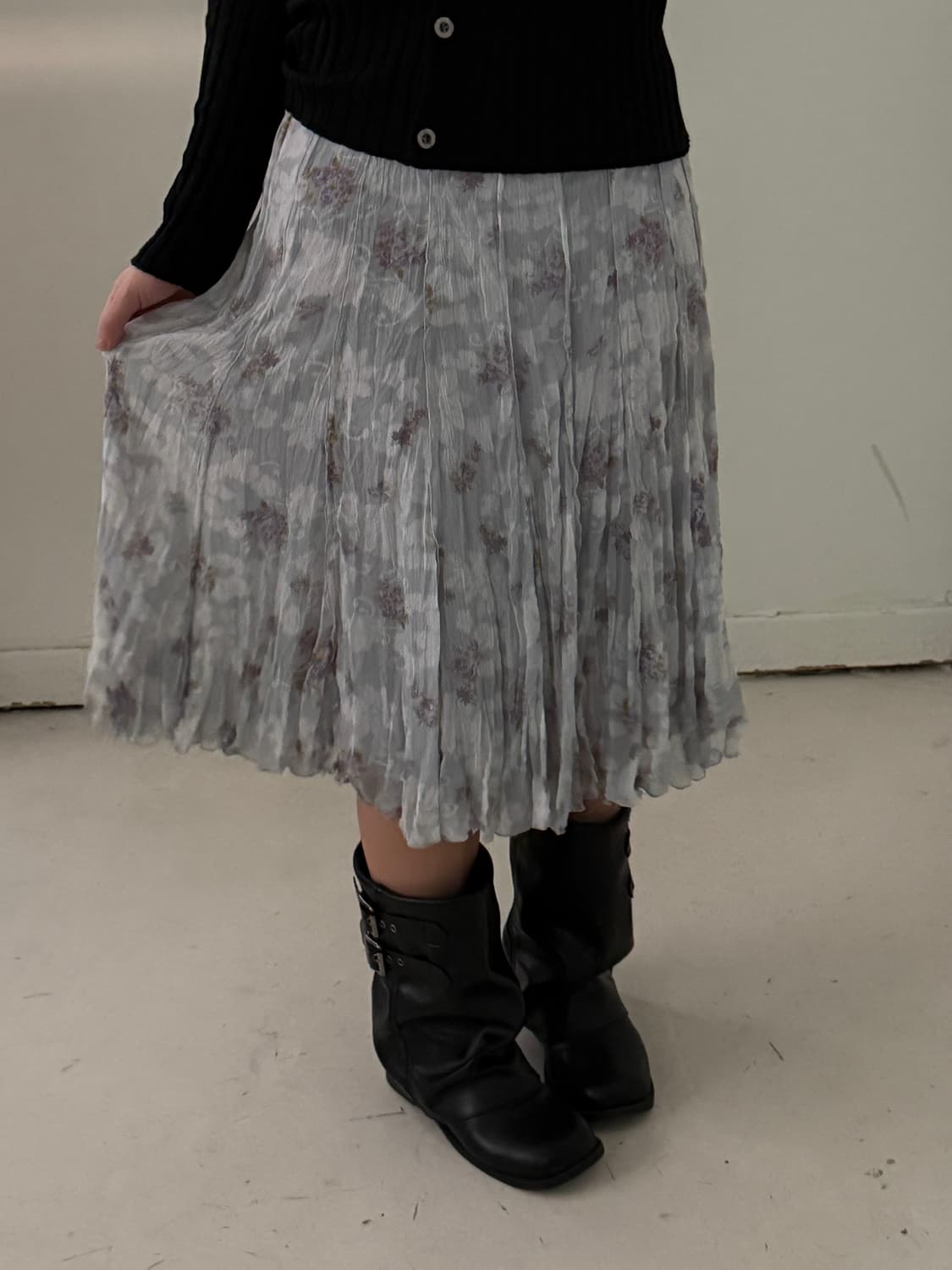 일본빈티지 플로럴 미디스커트 상품이미지3