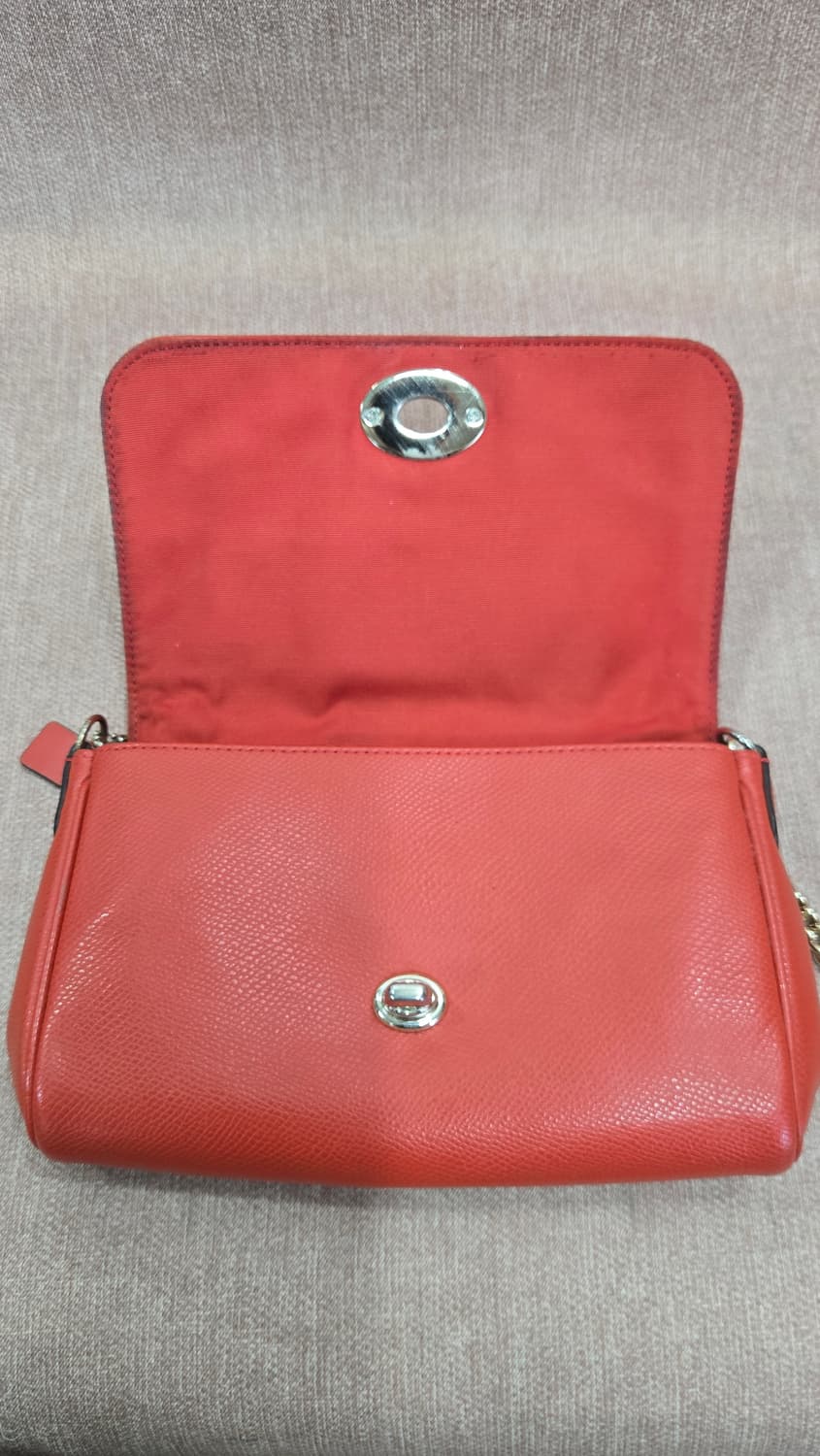 코치 크로스그레인 가죽 카디널 미니 루비 레드 백 숄더 크로스바디 상품이미지7