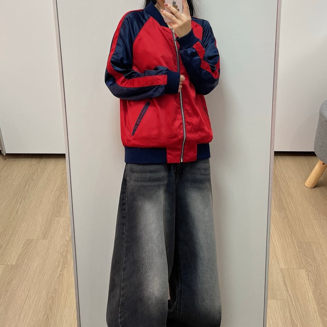 플라워 자수 리버시블 양면 스카쟌 자켓 상품이미지2