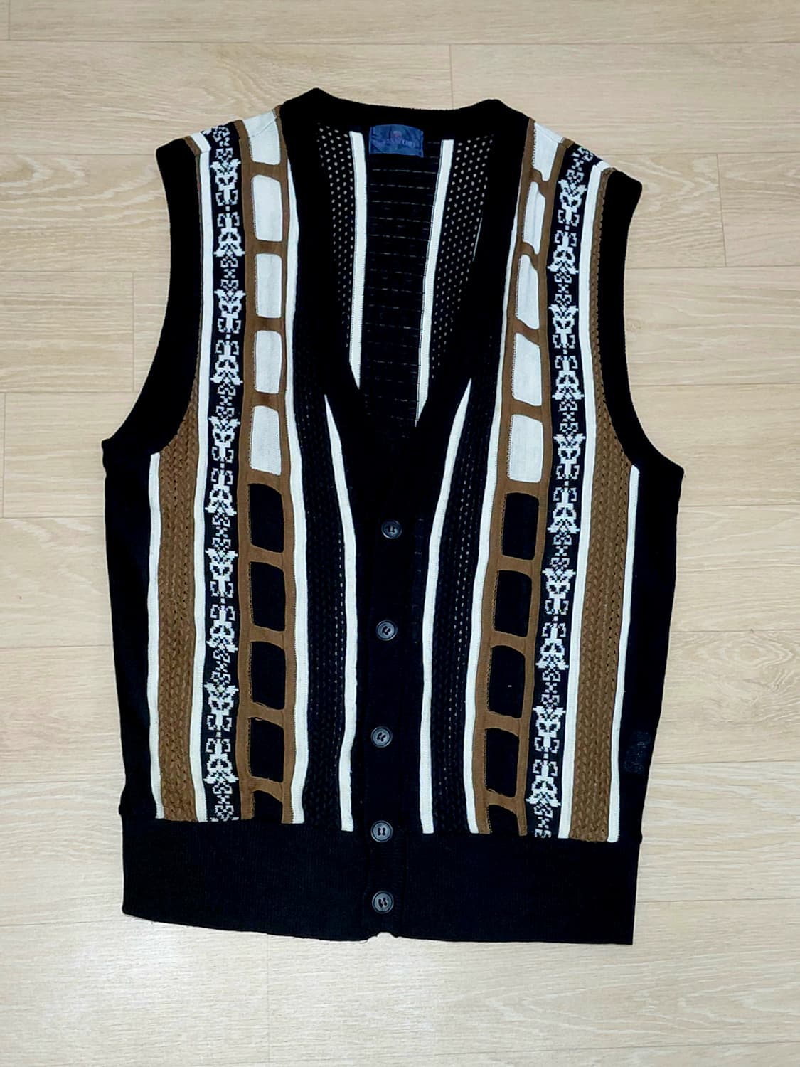 COOGI 쿠지깔 케이블 니트 민소매 가디건 상품이미지1