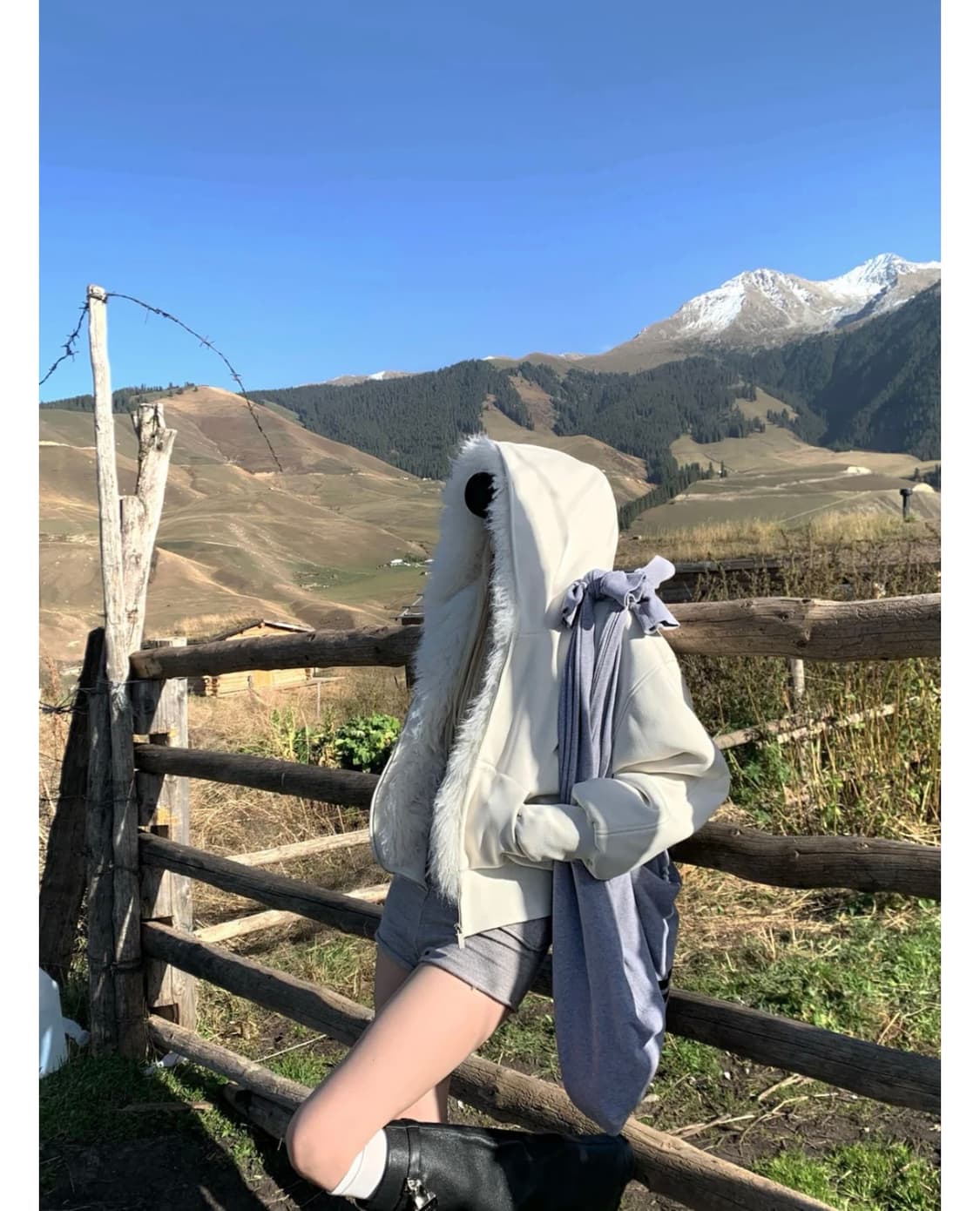 Rase le sol 인조 퍼 트림 후드 재킷 상품이미지1