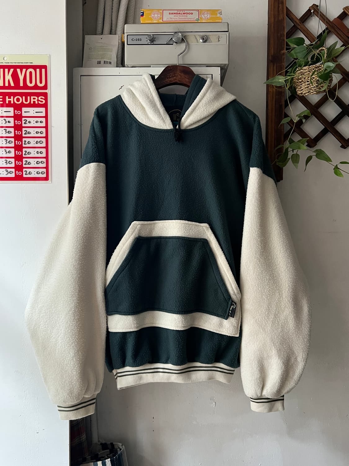 [L]90's Made in USA 오버핏 레이어드 플리스 후드 상품이미지1
