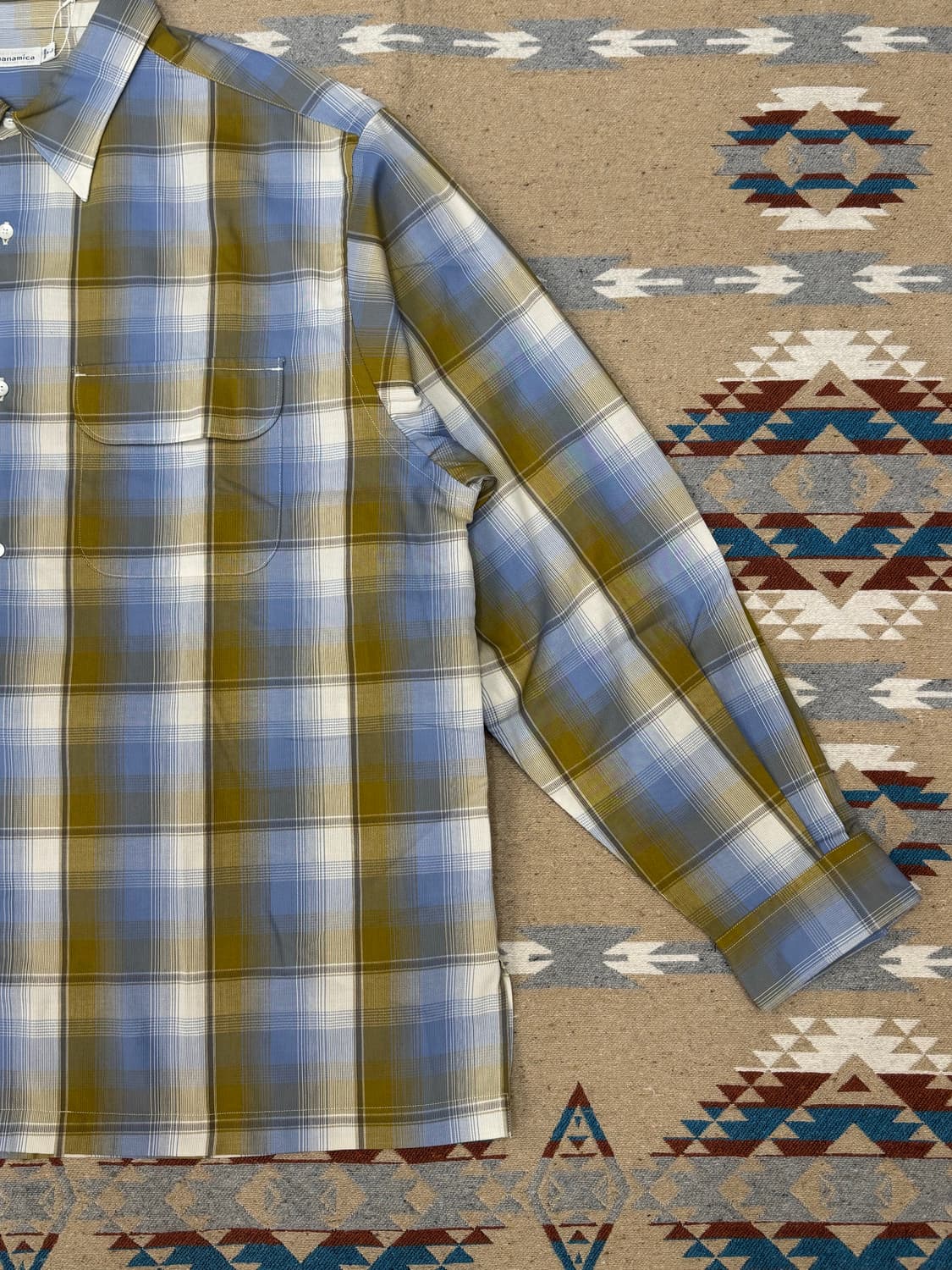 [L] 나나미카 레귤러 카라 PK 셔츠 옐로우x삭스 상품이미지3