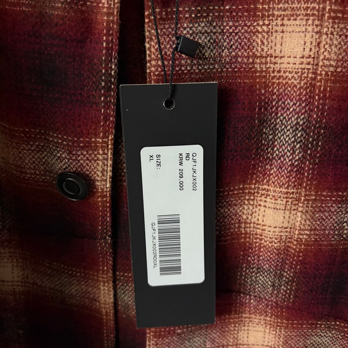 새상품(XL)밥캣 레드 체크 플란넬 셔츠 상품이미지3