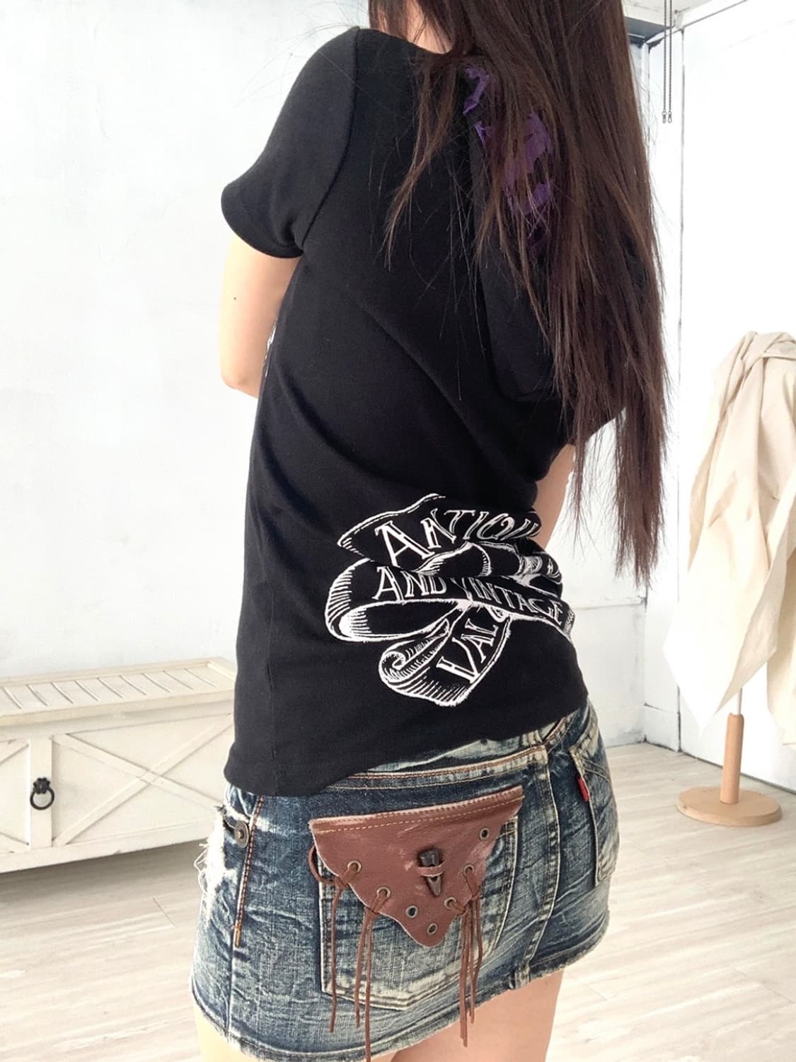 Maraxia western denim mini skirt 상품이미지5