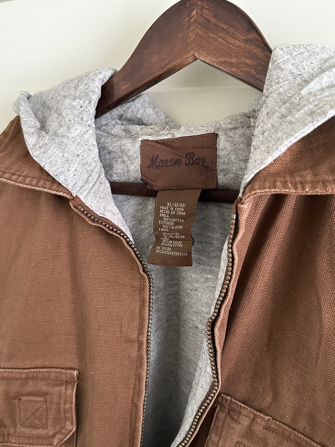 Massimo Bay 브라운 후드 캔버스 워크 자켓 상품이미지4