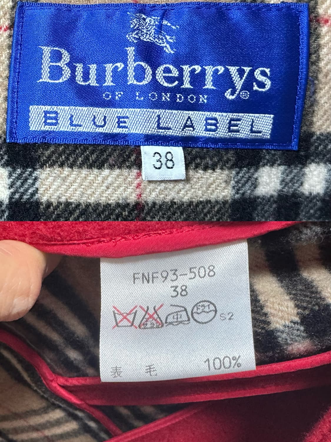 버버리 Burberry Blue label 38 레드 반코트 하프코트 상품이미지5
