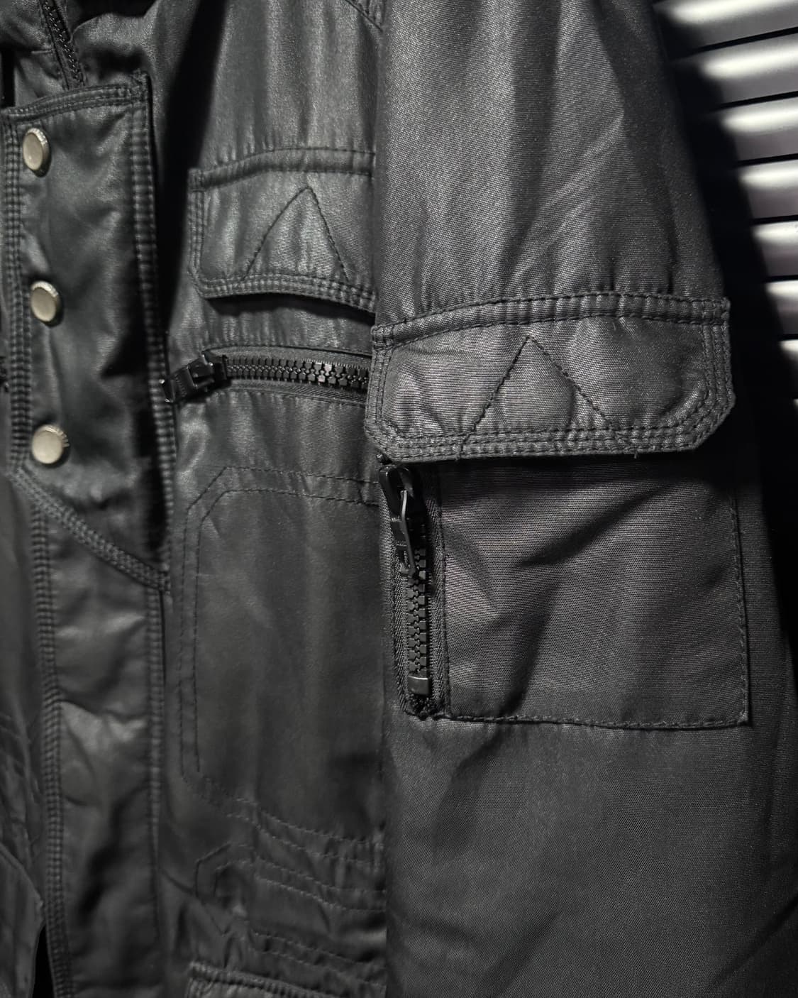 버커루 라쿤퍼 코팅 데님 패디드 야상 점퍼 n3b 개파카 고스 펑크 갸루 상품이미지8