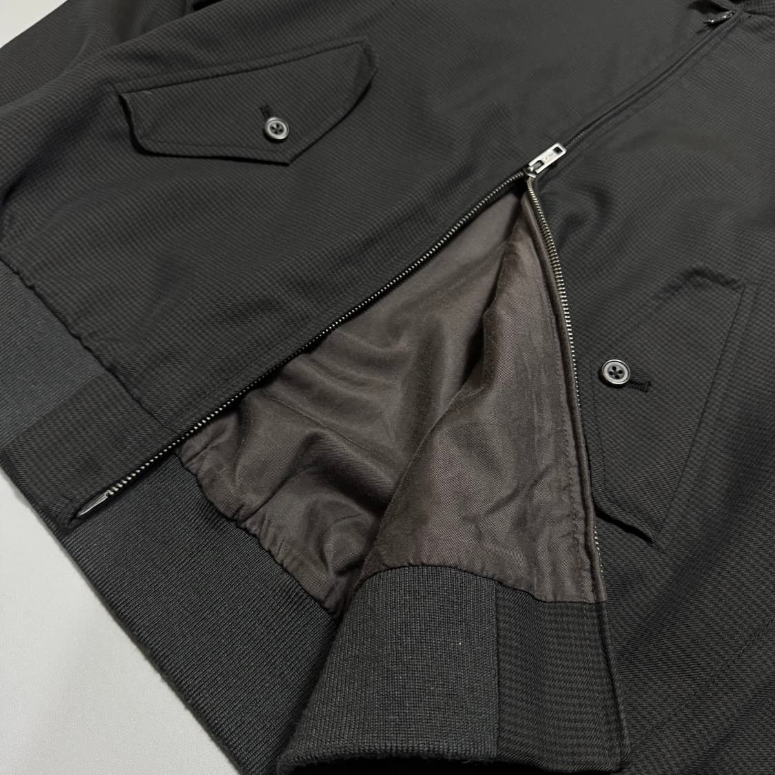 빔즈+(BEAMS+) 다크브라운컬러 하운드투스 패턴 울 헤링턴 자켓 상품이미지4