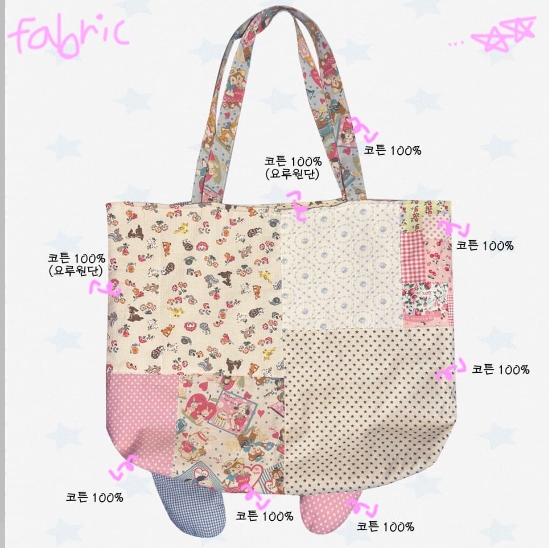 crazy happy reversible tote bag fabric 상품이미지2