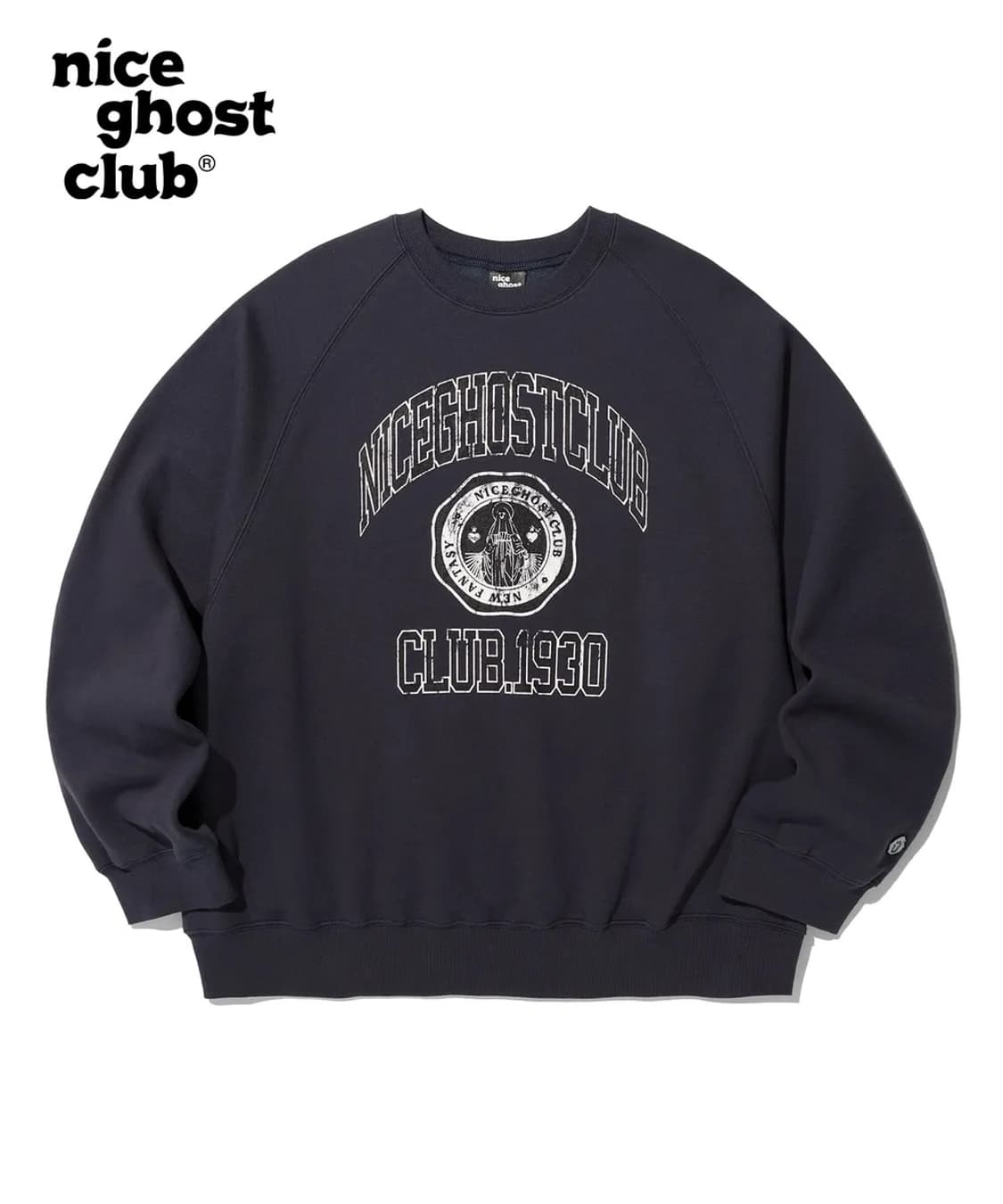 [L] 나이스고스트클럽 클럽1930 스웻셔츠 맨투맨 블랙퍼플 침착맨 상품이미지3