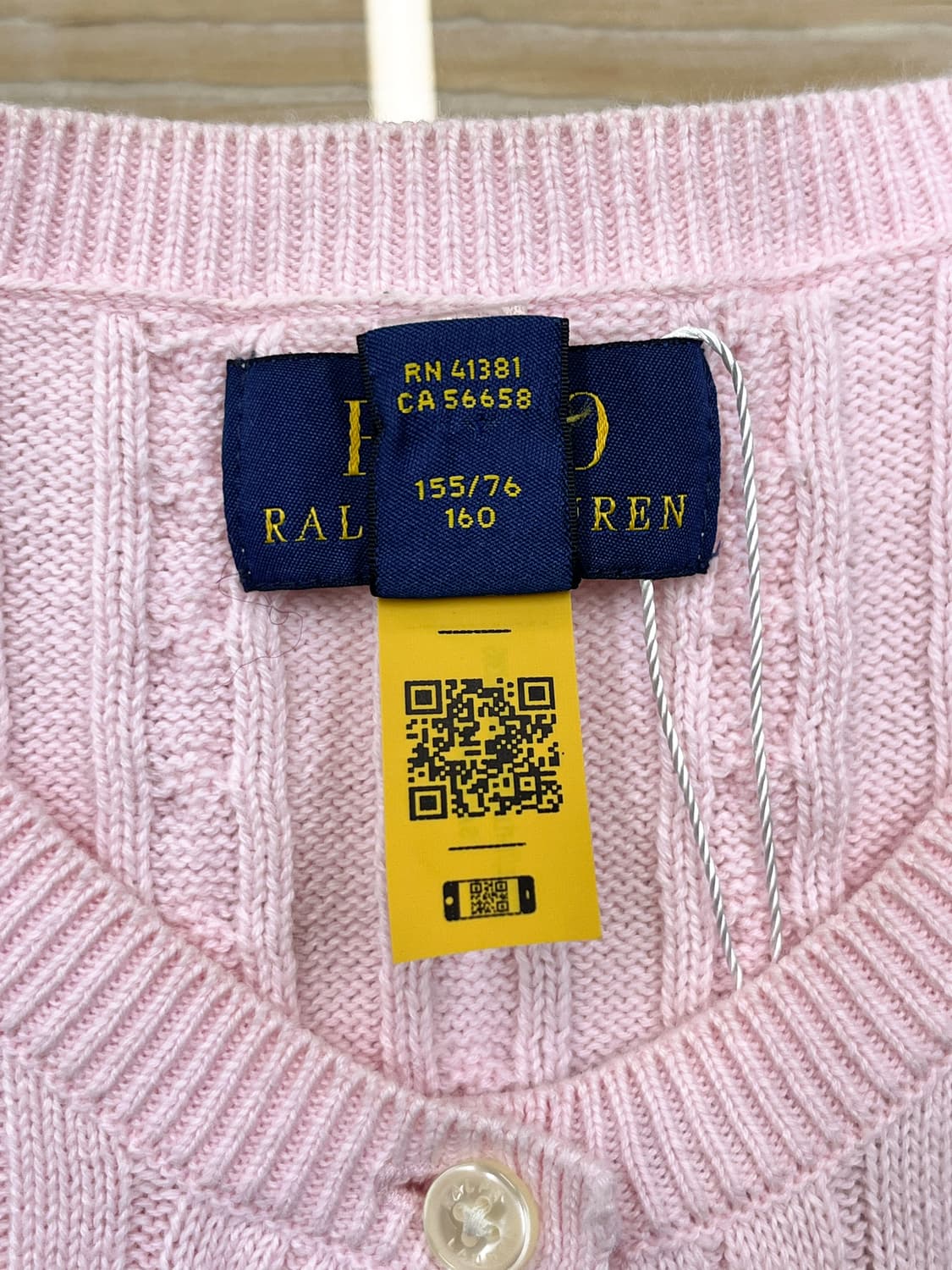 폴로 랄프 로렌 QR 라벨 케이블 가디건 상품이미지5