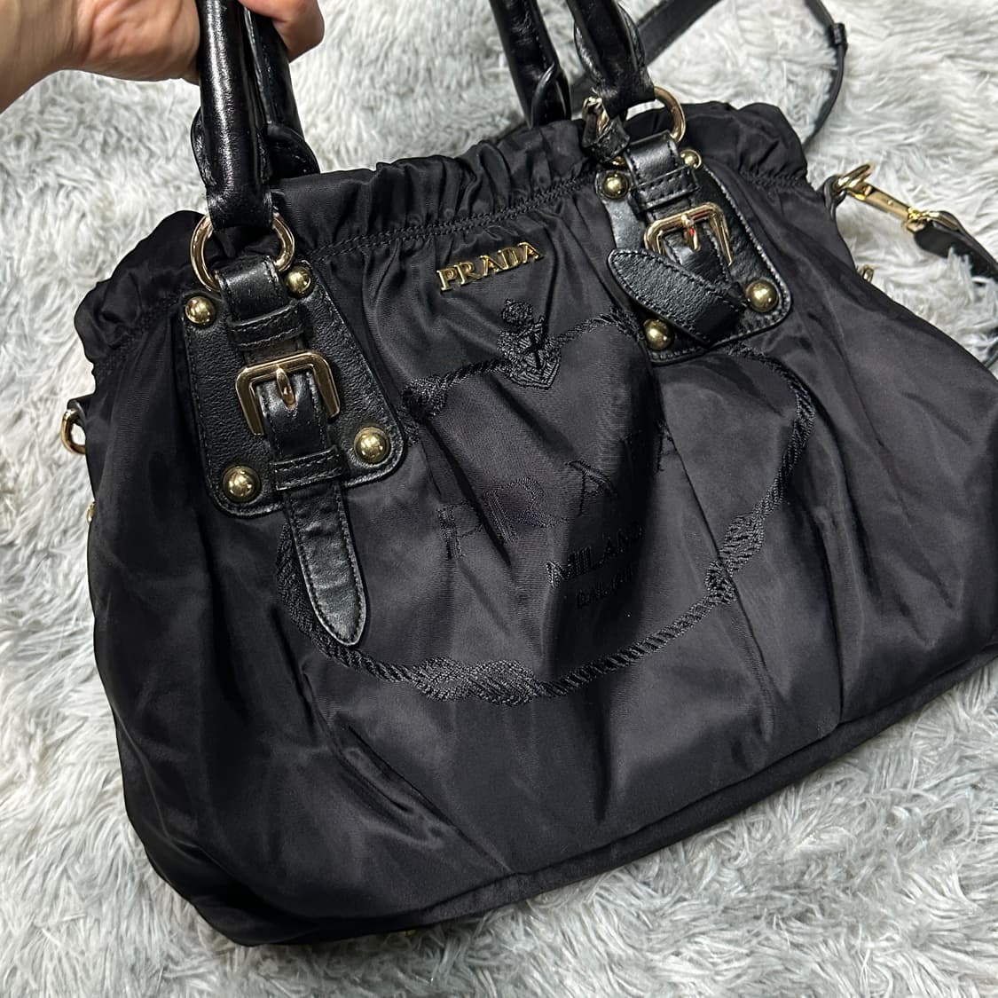 프라다 나일론 투웨이 백 블랙 상품이미지2