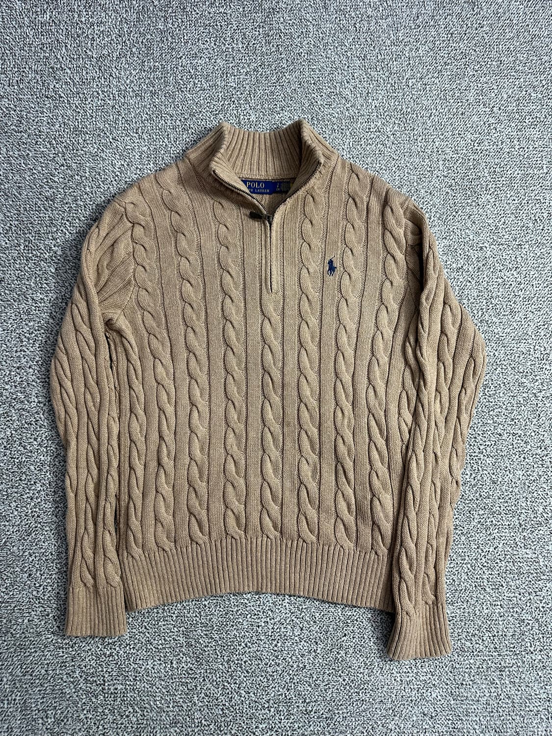 폴로 랄프로렌 케이블 하프집업 니트 베이지 상품이미지1