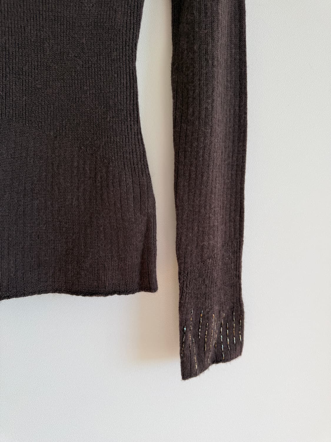 데무(DEMOO) 울&앙골라 블렌드 니트 슬리브 상품이미지4