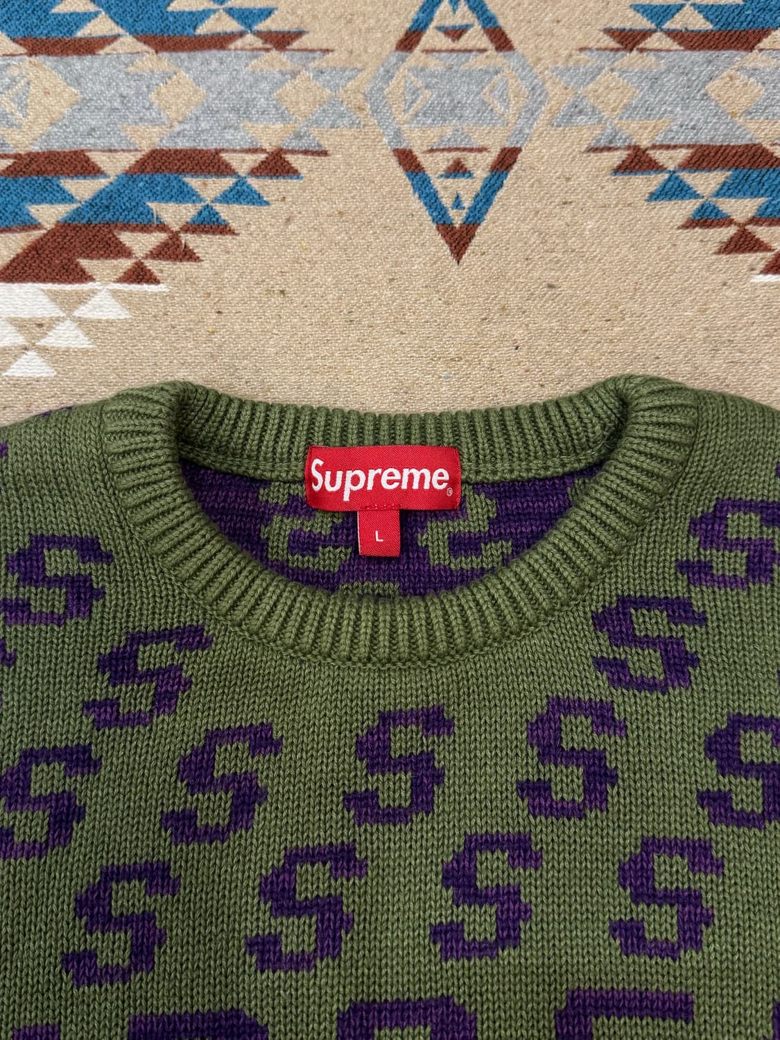 [L] 슈프림 S리핏 스웨터 올리브 상품이미지3