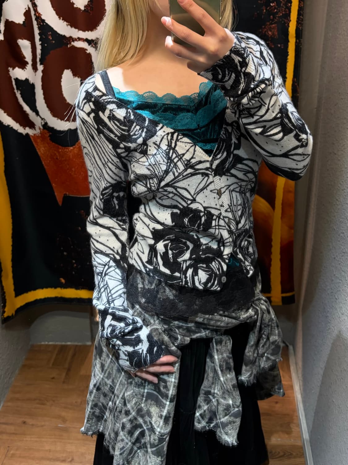 빈티지 로즈 가디건 상품이미지3